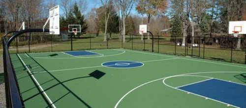 Green Outdoor And Indoor Use Non Toxic And Crack Resistant Basketball Court