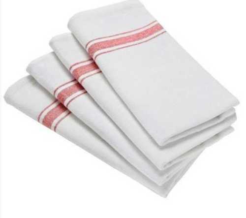 White Reusable Machine Made Rectangular Checked Cotton Cleaning Cloth