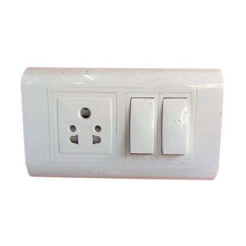 Plastic 220-240 6-10Amp 2 Module Easy To Install White Colour Durable Anchor Electrical Switches 