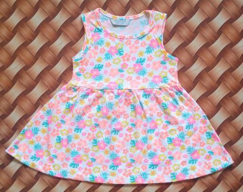 Casual Wear Sleeveless Pink And Blue Stylish Cotton Frocks For Baby Girl