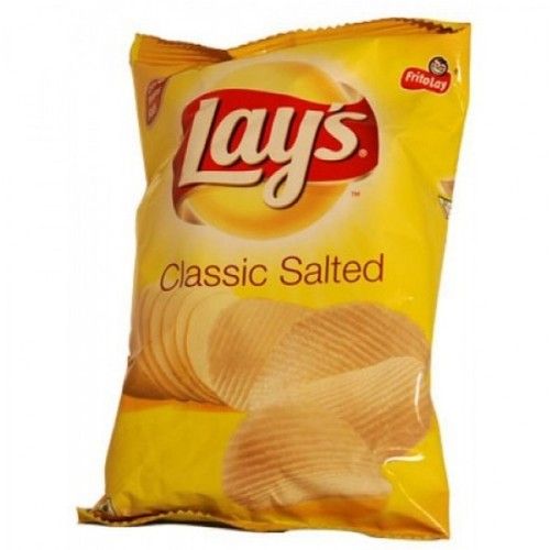 Lays Classic Salted Chips Tasty And Crispy, Yellow Color Pack, Gluten Free Packaging Size: 20 Grams