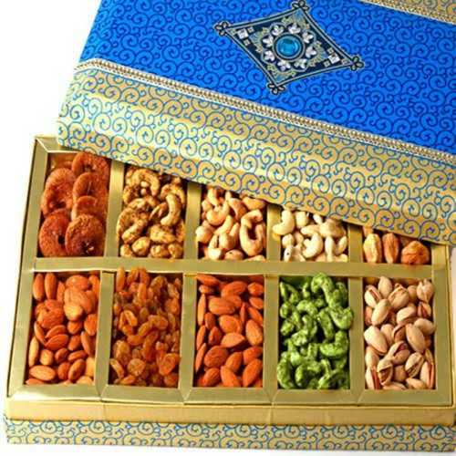 Paper Multicolour Rectangle Exotic Dry Fruit Box Of 10 Dry Fruits, 200 Grams