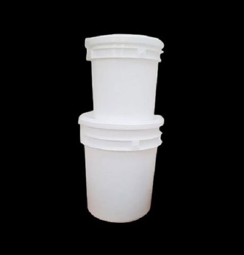 Round White Ppcp Buckets With Lid For Oil And Grease For Chemical Storage, 10 Liter