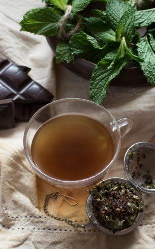 Anti-Oxidants Mint Chocolate Flavored Fresh And Organic Saffron Cup Tea