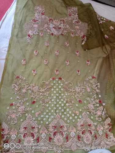 Bridal Lehenga Dress Manufactuer - Zardozi Fashion — When you get hand  embroidery with sliver shine...