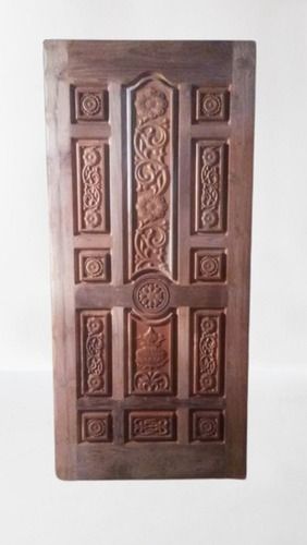 Antique Designer 3D Carving Teak Wood Single Doors For Home Application: Exterior