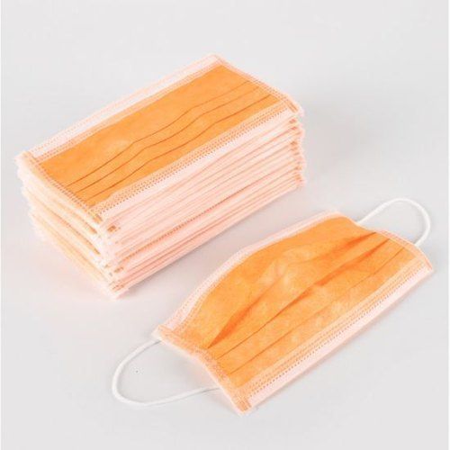Best Price Orange Color 100% Non Woven Disposable 3 Ply Face Mask