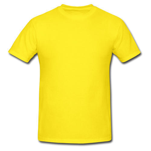 Cotton Plain Yellow Colour T Shirt With Round Neck And Short Sleeves For Casual Wear