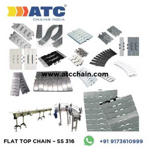 Metal Stainless Steel Flat Top Chain For All Pharma Food Packaging Dairy Industries