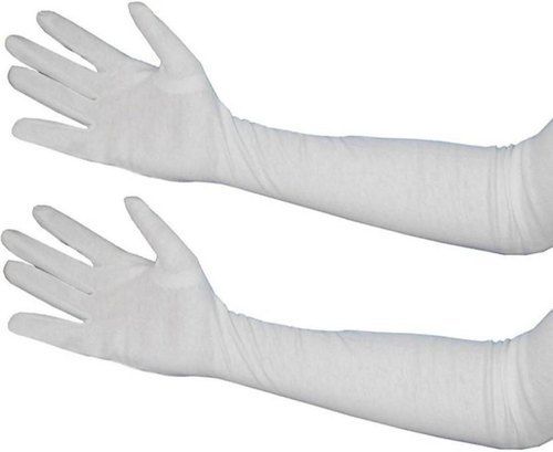 Unisex White Color Full Sleeves Arm Gloves for Personal Care