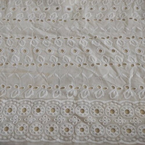White Fabric Schiffli Border at Best Price in Noida Modi Schiffli