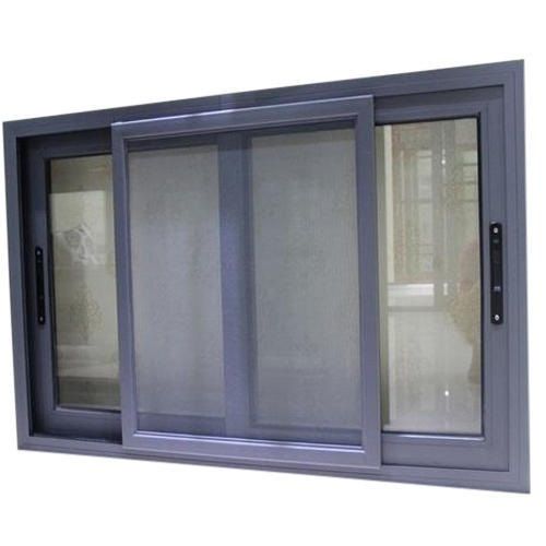 Gary Grey Strong And Durable Double Slider Aluminum Sliding Window For Office And Home