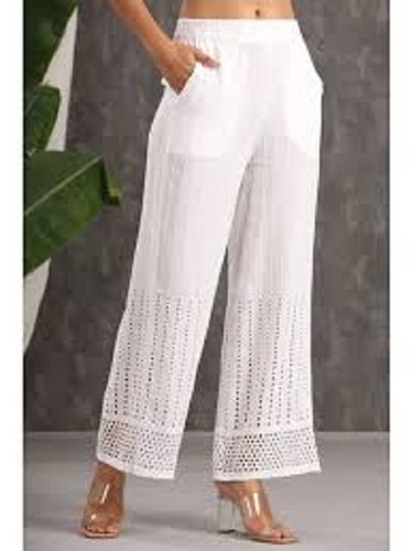 Buy Women White Regular Fit Solid Twill Parallel Trousers  Trousers for  Women  Sassafrasin