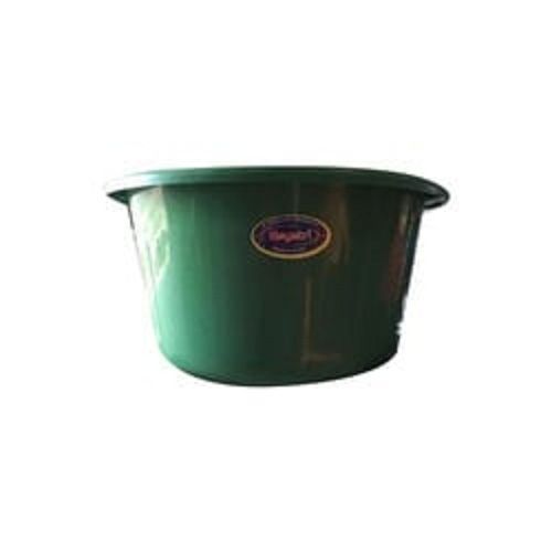 Green Unbreakable Round Shape Plastic Multipurpose Bathroom Tub For Washing