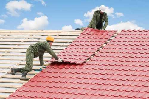 Plain Waterproof Red Color Roofing Shed For Industrial, Warehouse, Commercial Shed