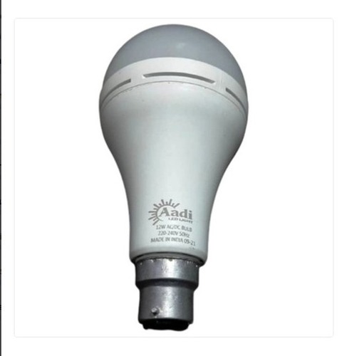 12W ACDC Emergency Bulb - Aluminum, 600 Lumens, Cool Daylight Glow | Impact Resistant, IP33 Rated, B22 Base Type