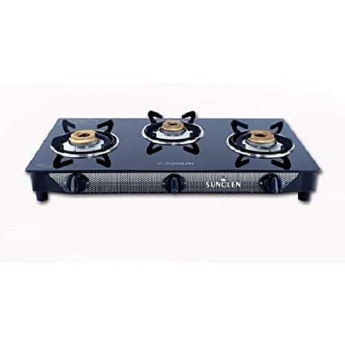 Blue Manual Ignition Bpl Glass Top 3 Burner Glass Top Gas Stove Dimension(L*W*H): 69 X 39  Centimeter (Cm)