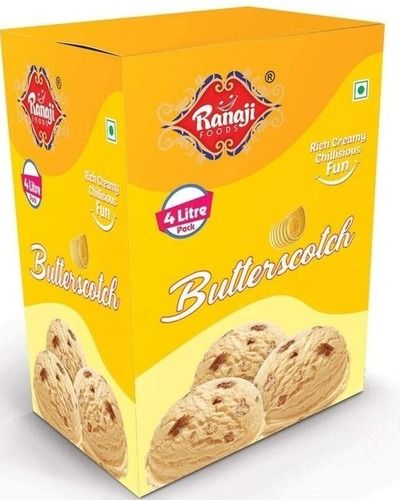 Delicious And Mouth-Melting Butterscotch Flavoured Eggless Ice Cream, 4 Litre Pack