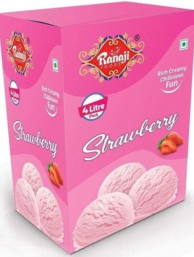 Delicious And Sweet Eggless Pink Strawberry Flavoured Ice Cream, 4 Litre Pack