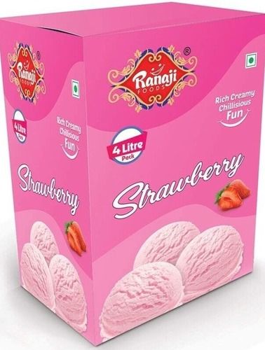 Delicious And Sweet Eggless Pink Strawberry Flavoured Ice Cream, 4 Litre Pack Age Group: Adults