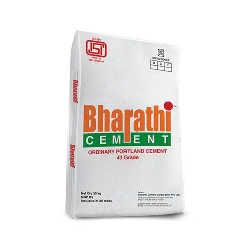 Anti-Algae Grey Colour Bharathi Ordinary Portland Cement For Construction Use With Rapid Hardening