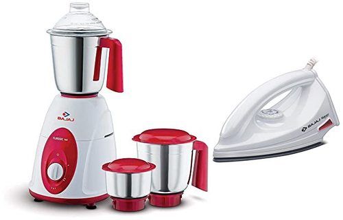 Red And White 750-Watt 220-Volts Electrical Bajaj Classic Mixer Grinder With 3 Jars Capacity: 1 Kg/Hr