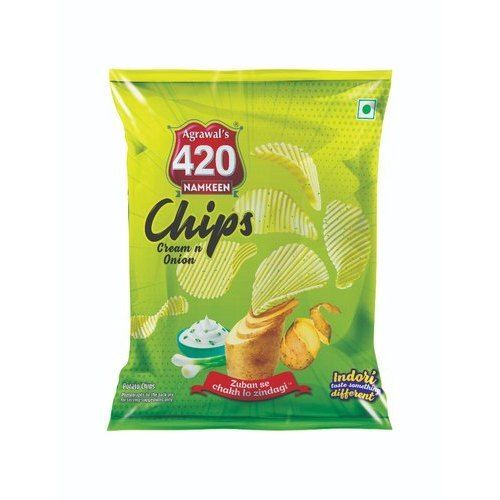 Tasty Crispy And Delicious Cream And Green Onion Flavour Potato Chips, 50 Gm