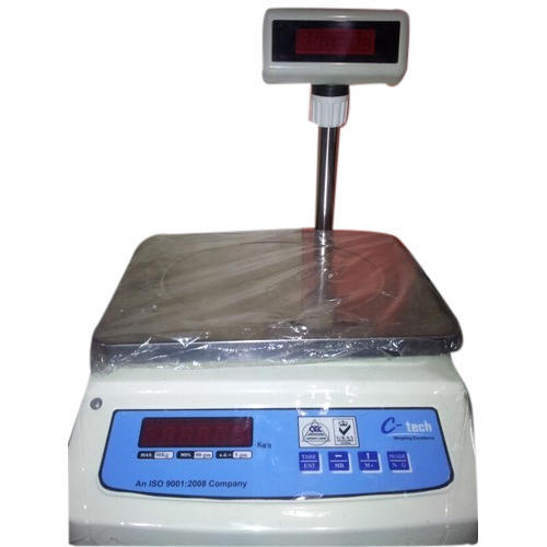 White And Blue Color Mild Steel Body Electronic Weighing Scale Machines