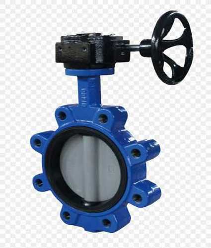 Round Blue And Black Manual Grade Mild Steel High Pressure Butterfly Valve