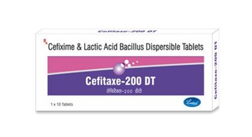 Cefitaxe-200 DT Cefixime And Lactic Acid Bacillus Antibiotic Tablets, 1x10 Blister Pack