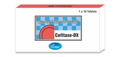  Cefitaxe-Dx Cefixime और Dicloxacillin एंटीबायोटिक टैबलेट, 1X10 ब्लिस्टर पैक स्टोरेज: कूल एंड ड्राई प्लेस