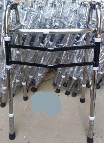 Easy To Carry And Durable Aluminum Iron Silver Movable Folding Walker For Hospital