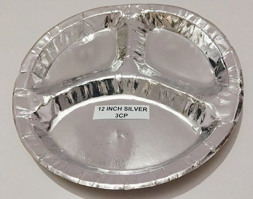 Eco Friendly Disposable Aluminum Silver Coated Round Shaped Plate For Party