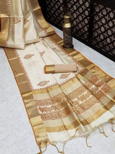 Off White Katan silk Handwoven Banarasi saree with brocade ogee jaal –  Weaver Street