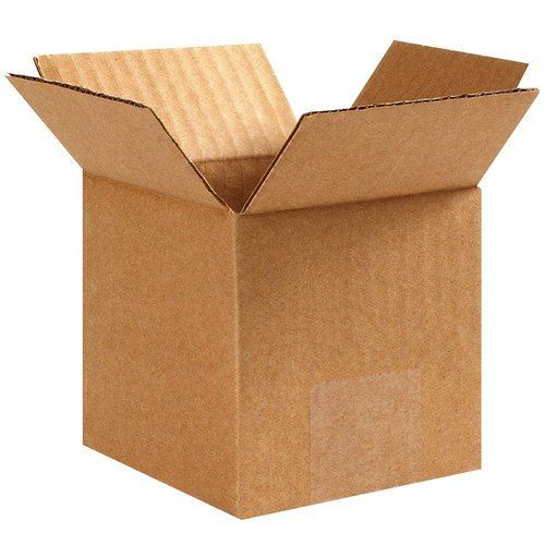 Paper High Design Light Weight Plain Solid Brown Square Matt Finish 3 Ply Corrugated Box