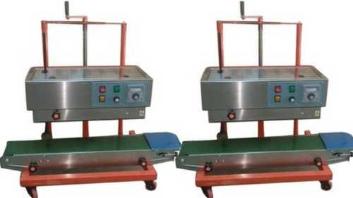 Silver Horizontal Operational Semi Automatic Continuous Band Sealer, 220 V/50 Hz