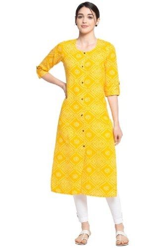 Ladies Breathable And Skin Friendly Comfortable Bandhani Kurti With Easy To Wear