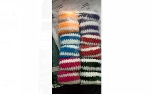 Indian Multi Color Cotton And Polyester Fabric Women Hair Rubber Band With 12 Pieces (1 Pkt)