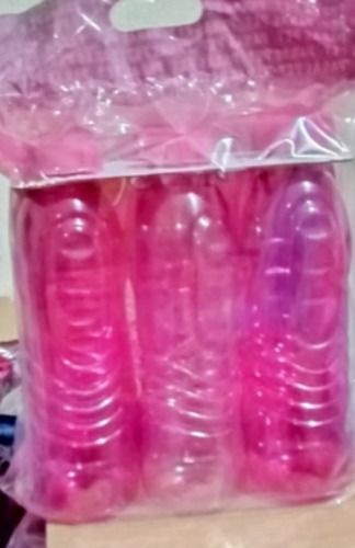Plain Pink Plastic Fridge Water Bottle Wit Screw Type Cap 1 Liters