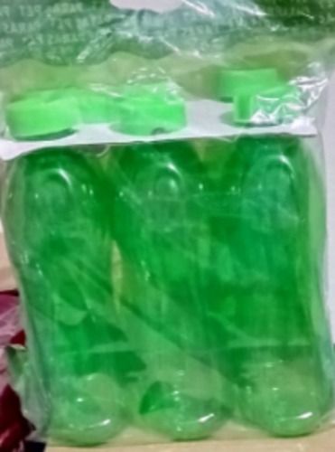 Set Of 6 Plain Green Color Plastic Fridge Water Bottle In 1 Liter Size