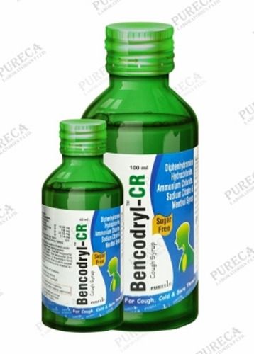 Transparent Bencodryl Cr Syrup Bottle With Screw Type Cape 60 To 60 Ml Volume