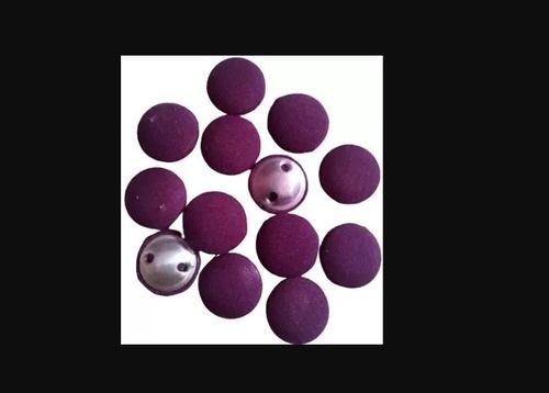 Metal Fancy 0726 Color Purple Round Fabric Buttons, Pack Of 34 Pieces For Garments