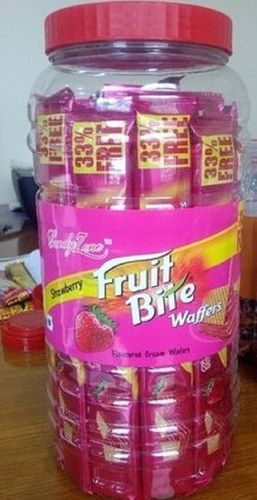 Fruit Bite Wafers With Strawberry Flavor, Delicious Sweet And Tastey