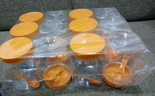 Pack Of 12 Transparent Plastic Jars And Storage Containers With Anti Crack Properties Hardness: Rigid