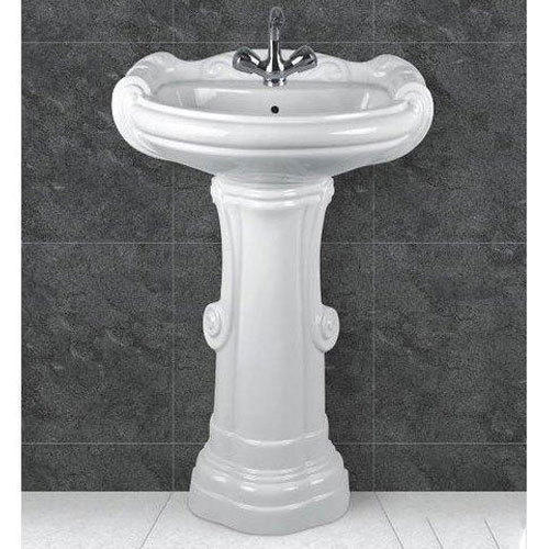 Sleek Elegant Design White Ceramic Plain Bathroom Sanitary Ware Basin Installation Type: Floor Mounted