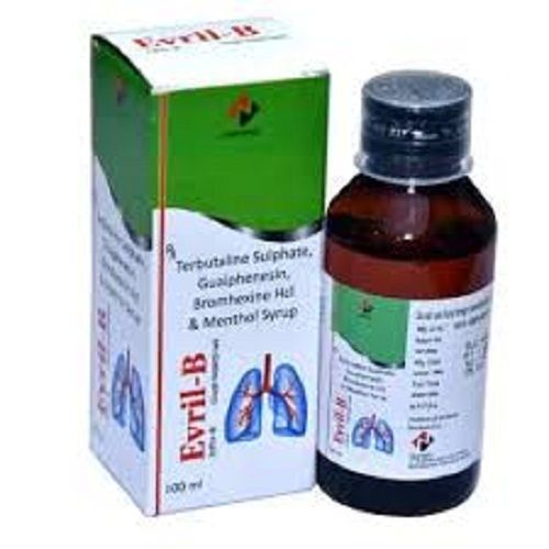 Terbutaline Sulphate Bromhexine Hydrochloride Guaiphenesin And Menthol Evril-B Syrup (100 Ml) Medicine Raw Materials