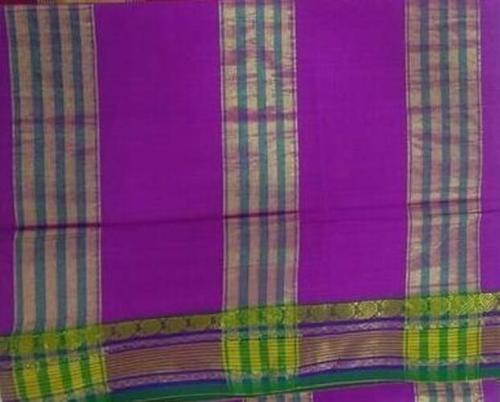 Chiffon Best Price Purple Color Fancy Printed 100% Pure Cotton Saree For Womens