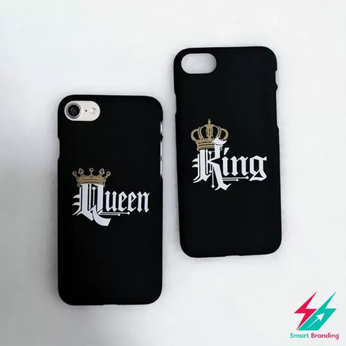 Black Color 2 Pcs Couple Letter Customized Type Mobile Cover - Polycarbonate Material, Perfect Fit, 2 Year Warranty | Personalized Design for Samsung, Apple iPhone, Xiaomi Redmi, Huawei
