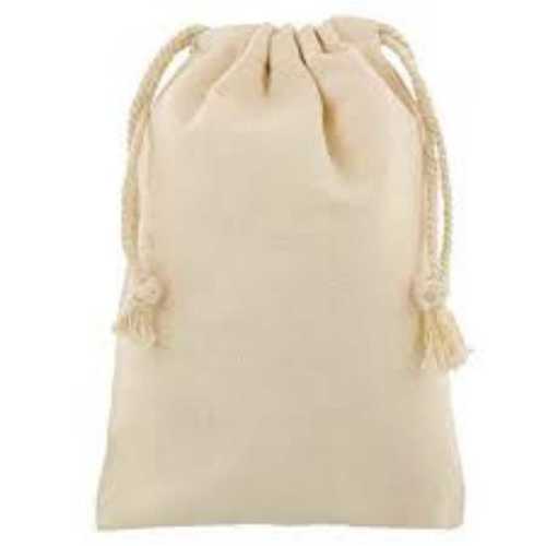 flexible plain white cloth pouch bag with drawstring 548