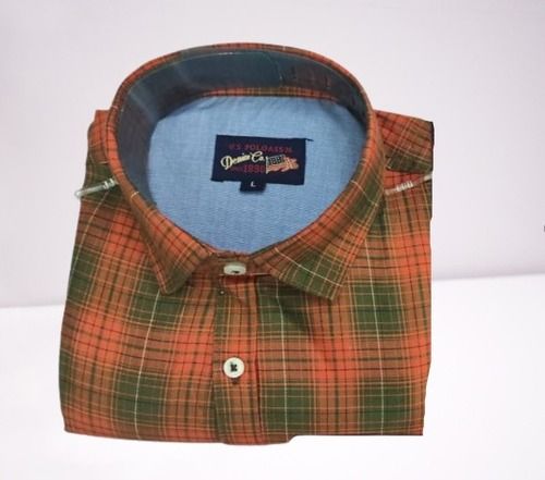 Mens Full Sleeves Regular Fit Cotton Check Shirt For Casual Wear